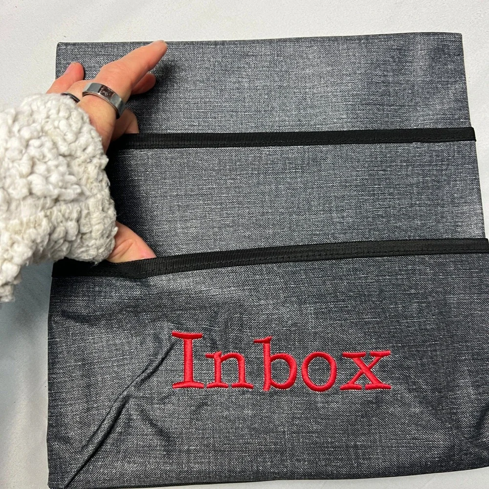 Thirty-One Inbox Wall Together Pocket Board Inbox‎ Organizer Charcoal Crosshatch